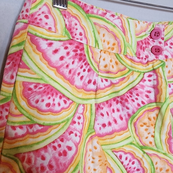 Talbots Melon Watermelon Crop Cotton Pants wome size 6 Petite 6P - Picture 14 of 16